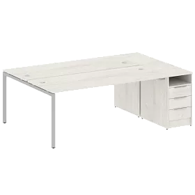 Рабочая станция на П-образном м/к с опорной тумбой 2212*1475*750