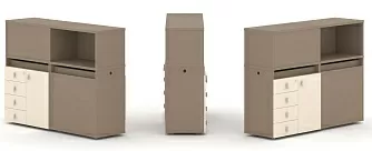 Набор №15. Тумба двойная с надставкой низкой 1500х410х1135