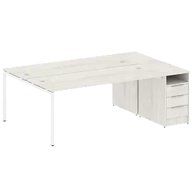 Рабочая станция на П-образном м/к с опорной тумбой 2212*1475*750