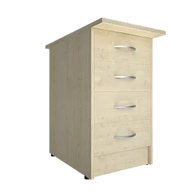 Тумба приставная c фолдингом (с замком, 4 ящика, универсальная левая/правая)