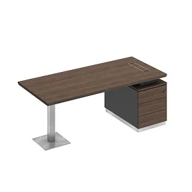 Стол руководителя на опорной тумбе (левый/правый) СИ 104 ДГ БП БП