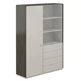 Шкаф для одежды 600 + ккаф высокий 800  с прозр. стеклом 4 ящ. 1424х450х1976 - ЭйБиСи-проджект Шкаф для одежды 600 + ккаф высокий 800  с прозр. стеклом 4 ящ. 1424х450х1976