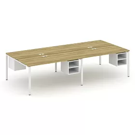 Рабочая станция двухсторонняя с подвесными тумбами на 4 места 3160х1480х750