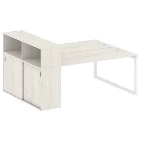 Рабочая станция на О-образном м/к с опорным шкафом-купе 2010*1475*1098