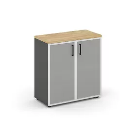 Шкаф низкий широкий (2 низких фасада стекло сатин в раме) SN.STS-303 796*400*833