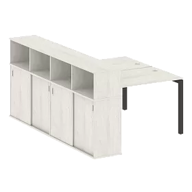 Рабочая станция на П-образном м/к с опорным шкафом-купе 1610*2332*1098 - ЭйБиСи-проджект Рабочая станция на П-образном м/к с опорным шкафом-купе 1610*2332*1098