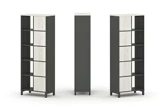 Набор стеллажа двухстороннего, 5 ярусов (Вставка с распашным фасадом-5шт) SN.NSD-521 754*400*1982