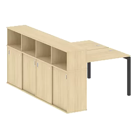 Рабочая станция на П-образном м/к с опорным шкафом-купе 1610*2332*1098 - ЭйБиСи-проджект Рабочая станция на П-образном м/к с опорным шкафом-купе 1610*2332*1098