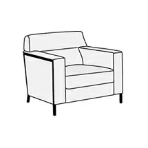 Кресло Unital Эммаус (опоры полированная нержавейка) 950x880x800