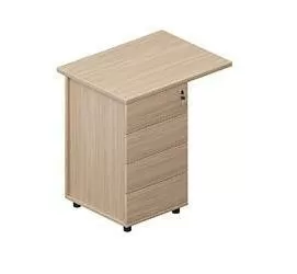 Тумба приставная (4 ящика, без ручек), 800х600х750