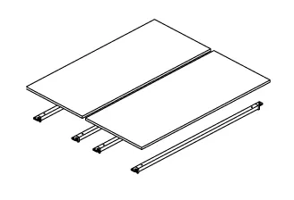 Столешница двойная 120 для экрана на алюминиевом профиле 1200x1400x25
