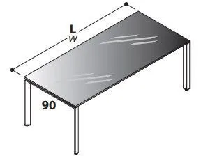 Стол из стекла 1800x900x729