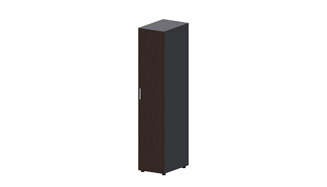 Шкаф для одежды, правый (1 дверь, 1 полка+штанга, ручка - хром) 400х600х1950