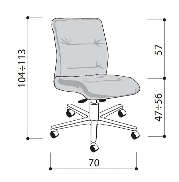 Кресло для персонала LAS FORMEN без подлокотников с механизмом GOA1 (хром)